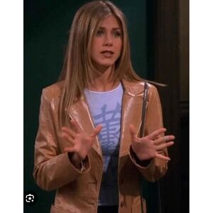 Banana Republic Cognac Leather Jacket RACHEL GREEN "Friends" Blazer Classic XS